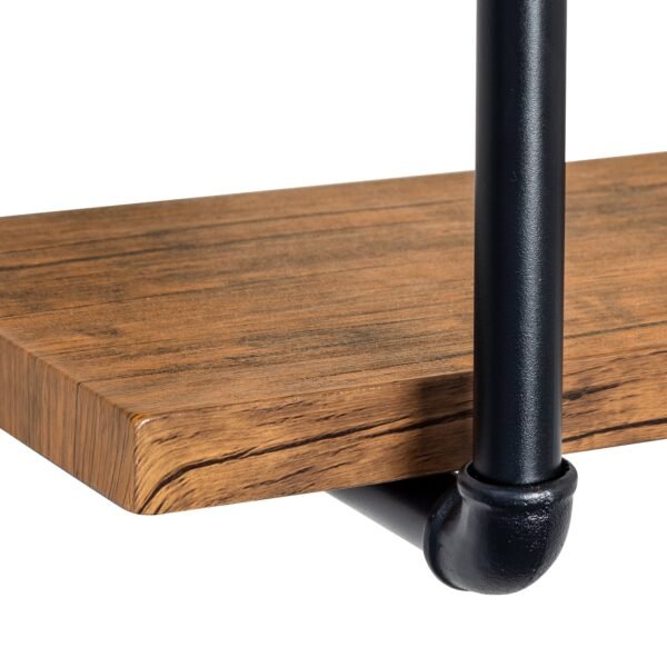 13" x 32" Steel and MDF Industrial Accent Wall Shelf, Black - Image 3